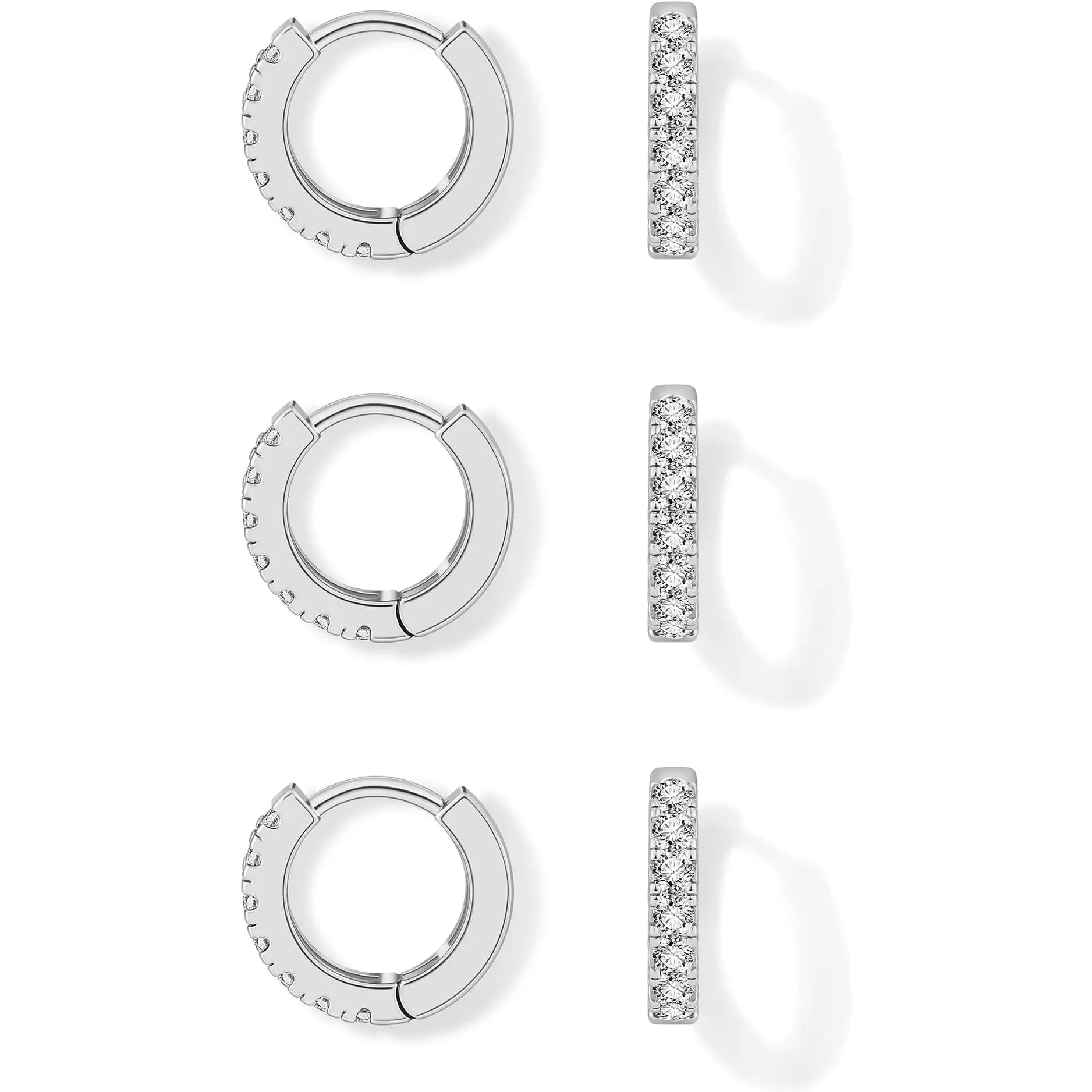 2# 14K White Gold Plated 8mm*3