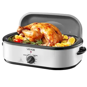 VEVOR Roaster Oven, 18QT Electric Roaster Oven, 150-450 ℉   Adjustable Temperature Electric Roasting Pan, Multifunctional Electric Roasters Oven with Self-Basting Lid, Removable Pan and Rack for Holiday