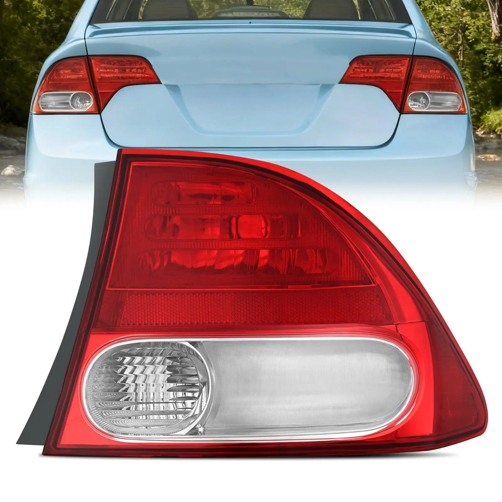 Nilight OE-Style Passenger Side Taillight Assembly - Taillight Unit for Driving, Waterproof, Shockproof, Plug-and-Play, Sealed Housing, Rear Lighting Visibility Boost, Compatible with 2009-2011 Honda Civic Sedan Hybrid 4-Door