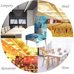 Chair Covers for Dining Chairs,Turquoise Teal Chiar Covers Slipcover Stretch Removable Washable Parson Seat Cover for Dining Room,Living Room,Set of 4