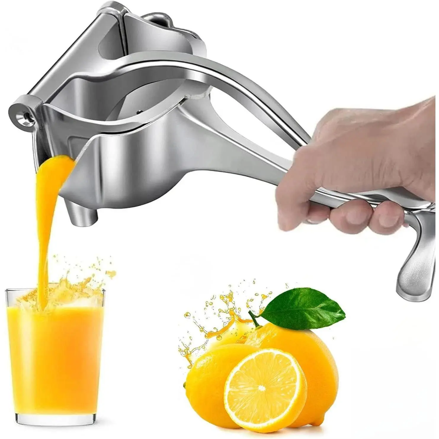 Manual Fruit Juicer Aluminum Alloy Manual Juicer Lemon Squeezer Hand Press Manual Juice Extractor Machine Lemon Press Squeezer Portable Manual Juicer Orange Simple Extractor Tool
