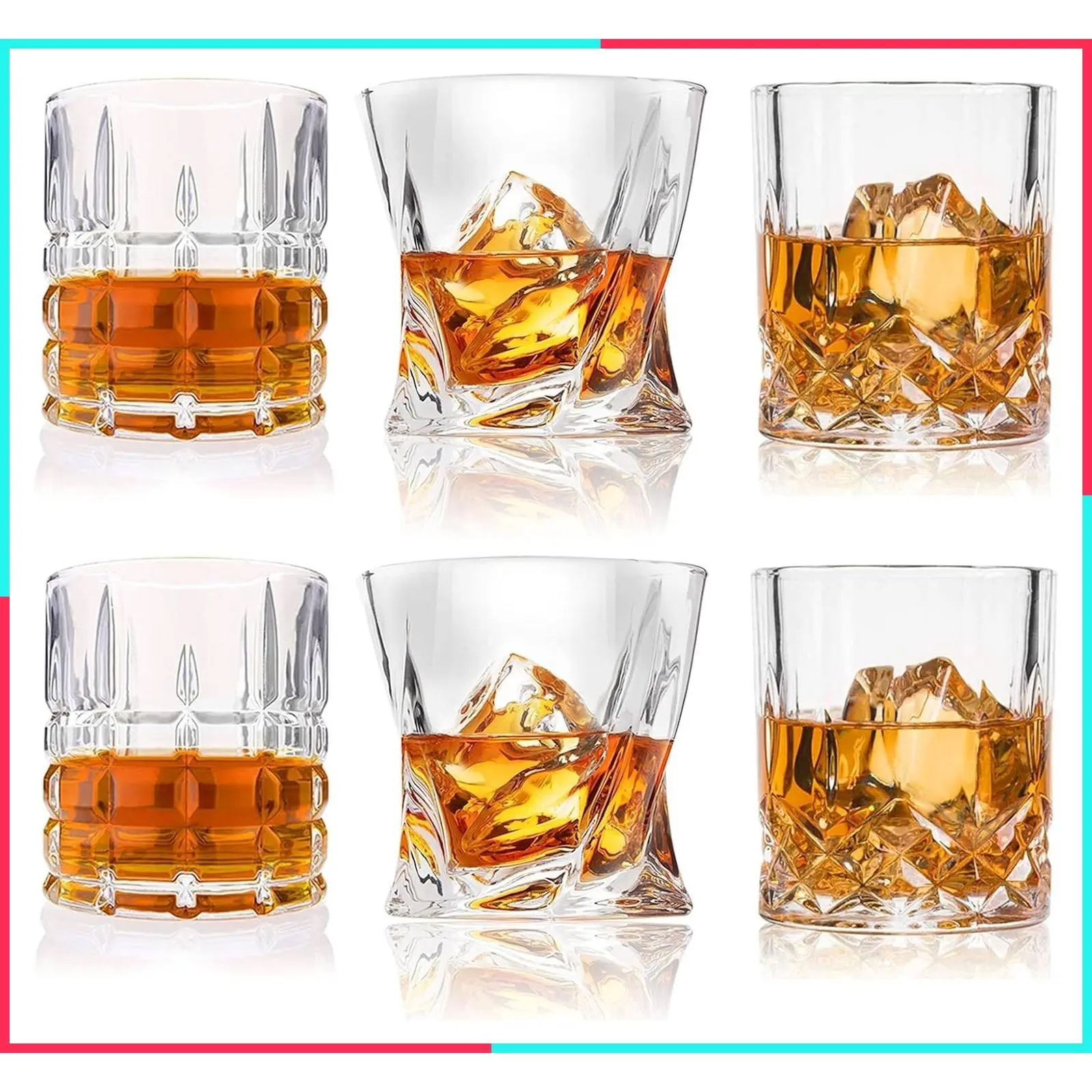 Premium 10, 11 OZ Scotch Glasses - Old Fashioned Whiskey Glasses/Style Glassware for Bourbon/Rum/Bar Tumbler Set of 6