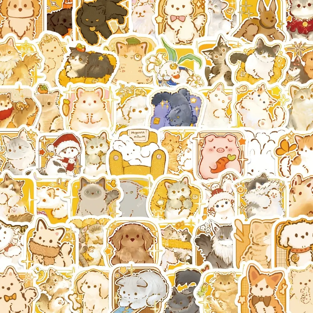 5-Pack Stickers, 100pcs Per Pack, 500pcs Total, Style Outline Animal Stickers, Graffiti Line Hand Account Decorative Stickers