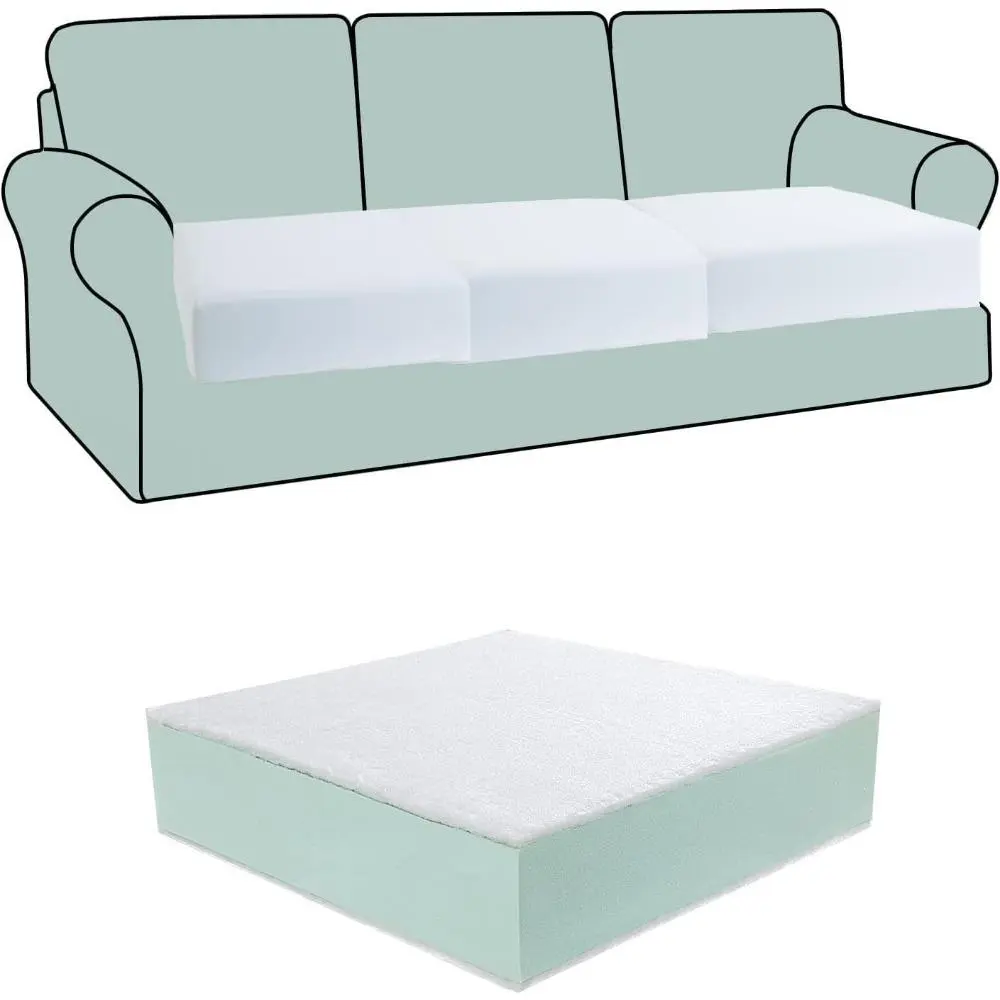 Couch Cushion Replacement Wrapped with Polyester Batting, High Density Couch Cushions Inserts with Dacron Fiber Layer,Upholstery Cushion Padding with Removable Cover,6 inch Thick,26"x26", 1pcs