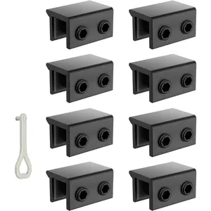 Window Locks 8-Pack, Keyed Window Locks &  Proof  Lock for Sliding Windows from Inside, Adjustable Blocker for Vertical & Horizontal Windows, Easy Install for  Office (8, Black)