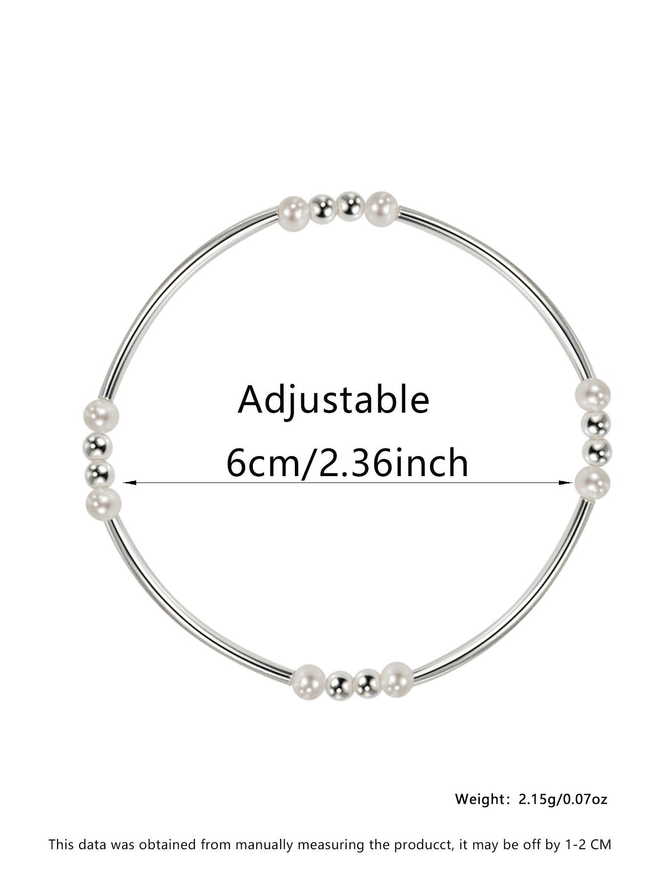 925 Sterling Silver Faux Pearl Decor Bracelet, Fashion Jewelry Accessories for Women & Girls, Simple Jewelry for Party Decor, Trendy Exquisite Jewelry for Gift, Pretty Bracelet