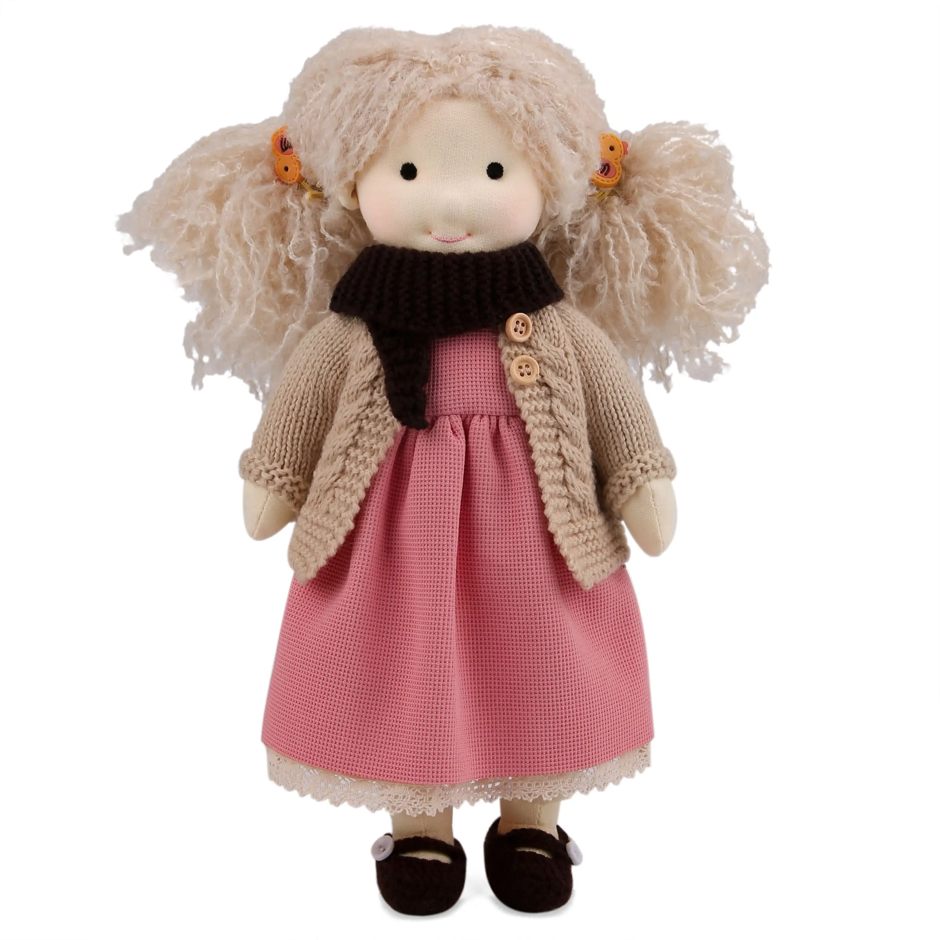 Maya-Natural Cotton & Linen Waldorf Doll - 12" Super Soft, Safe for Sensitive Skin