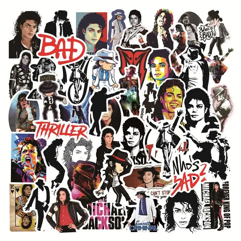 Michael Jackson Rock Icon Graffiti Stickers (10/30/50PCS) - Arts & Crafts Accessory for Motorcycle, Luggage (Toys & Hobbies Category)