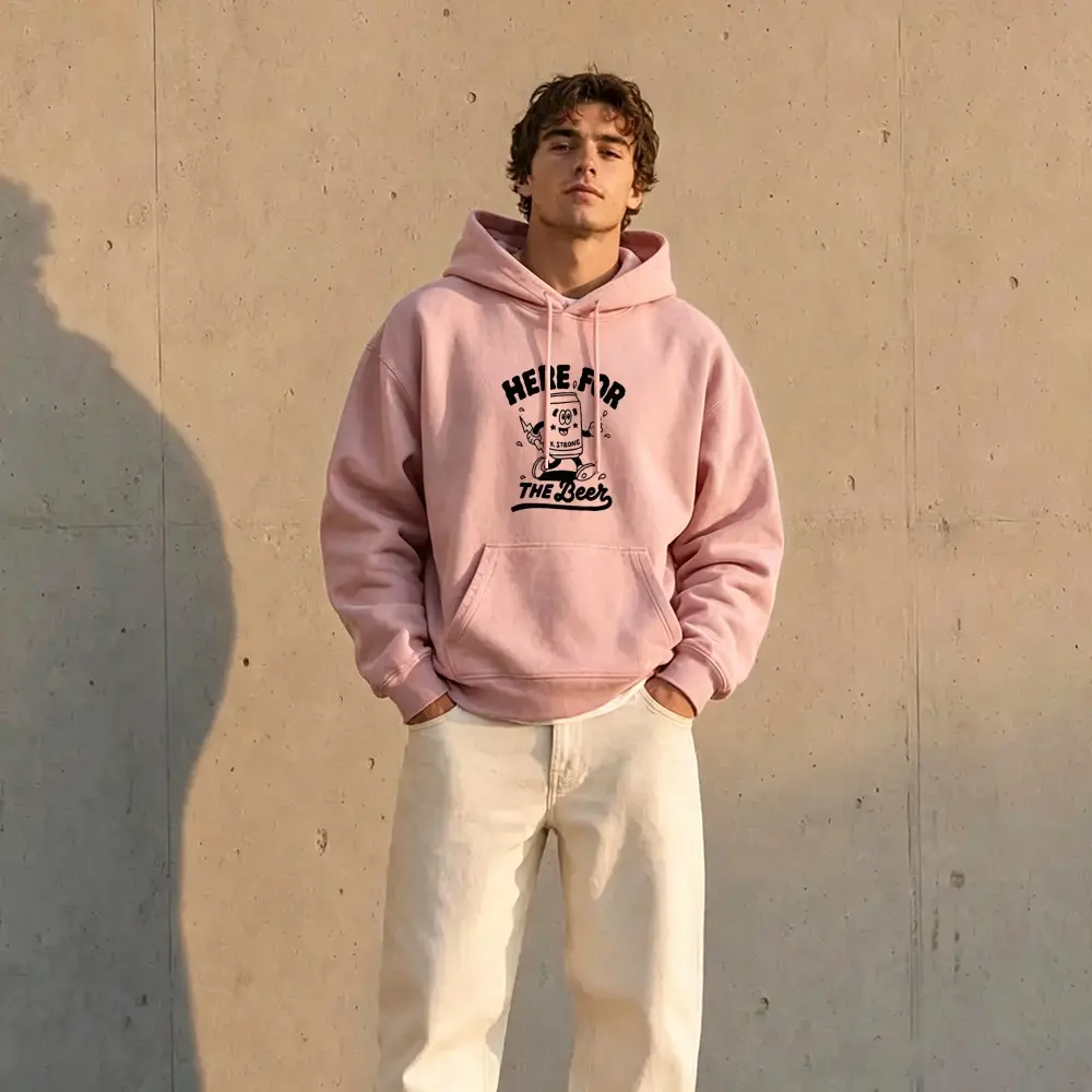 Funny Beer Hoodie for Men, Here For The Beer Graphic Sweatshirt, Casual Pullover Hoodie, Gift for Beer Lovers