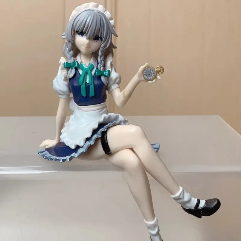Anime TouHou Project Izayoi Sakuya Sitting Position PVC Action Figure Collectible Model Doll Toy 14CM