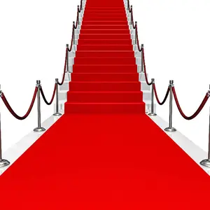 100 GSM Felt Non-Woven Red Carpet Aisle Runner for Wedding Hollywood Movie Theme Event Party Decor (Red, 2 X 30 Ft)