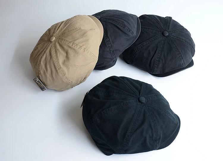Men Big Head Newsboy Cap Peaky Hat Vintage Casual Cotton Cap Solid Berets England Visor Big Gatsby Flat Hat Detective Hats