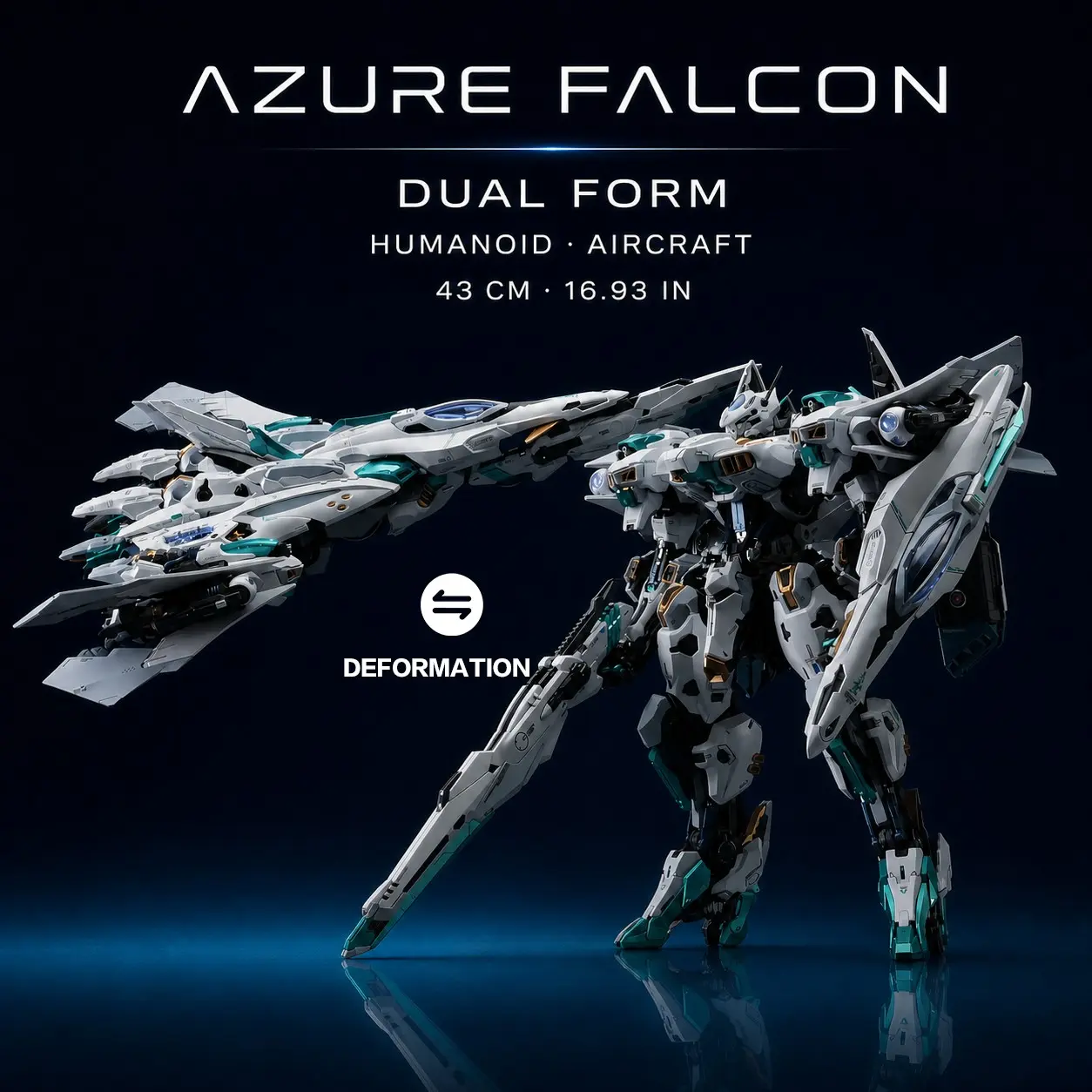 1/72 Scale Transformable Mecha Model Kit, Dual Morph Fighter Robot, Pre-Assembled Alloy Skeleton, Hydraulic Joint, Dynamic Action Figure, Collectible DIY Set