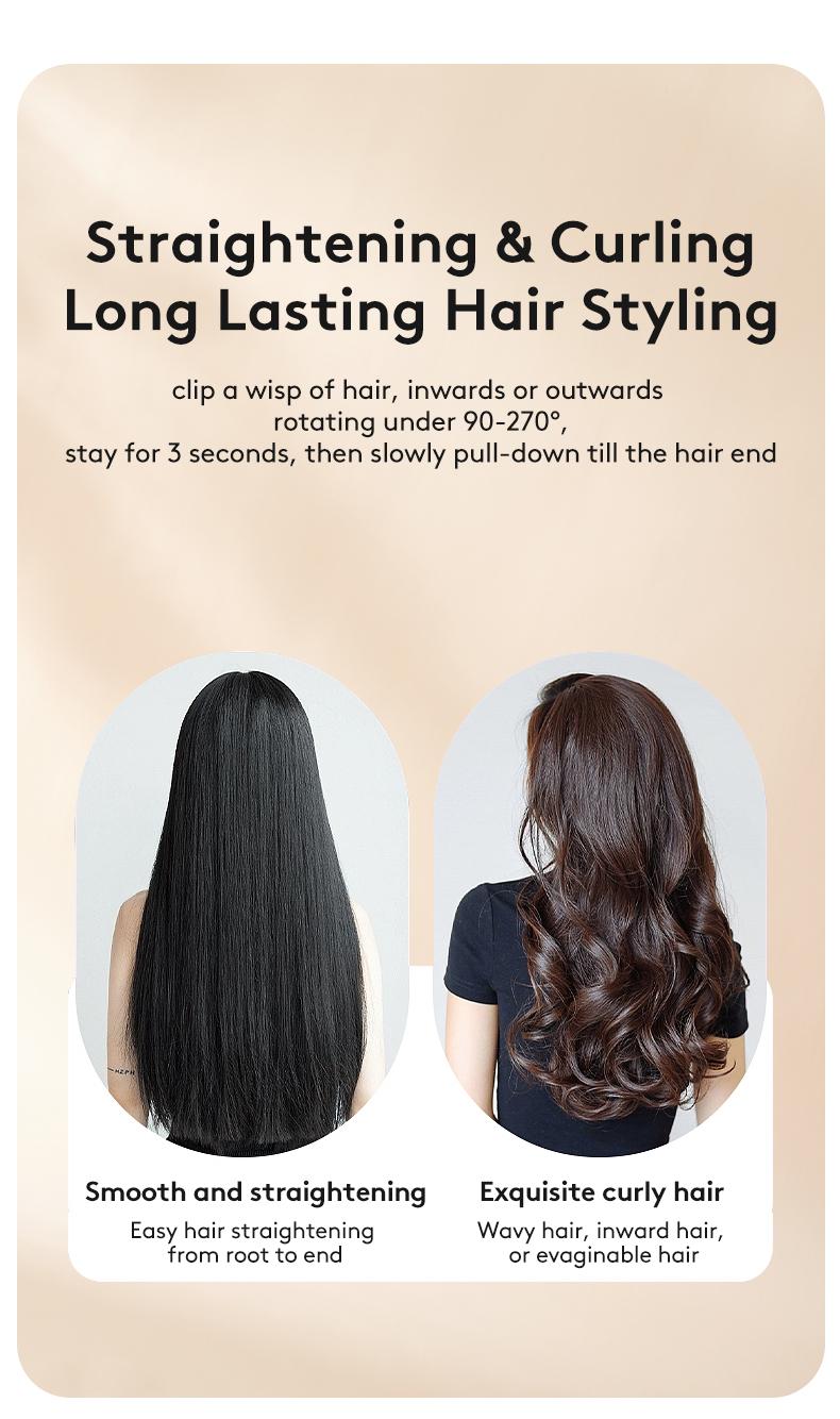 Great Flat Iron Hair Straightener, 1 Inch Hair Straightener for Women, 2 in 1 Hair Straightener Hair Curler, Portable Hair Straightening Ionic Fast Heating Hair Styling Tools,For Less Frizz, Shinier & Smoother, Gift