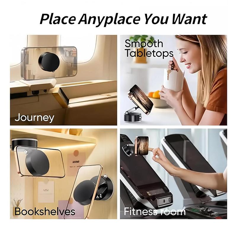 Vacuum Magnetic Suction Phone Holder, 2026 New Magnetic Suction Phone Mount, Foldable Portable Double-Sided Vacuum Magnetic Adsorption Adjustable Mobile Phone Holder