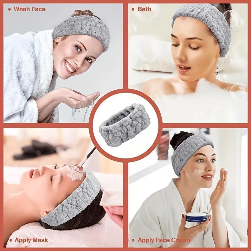 2pcs Face Washing Hair Ties, Women's Makeup Single Loop Coral Hair Cover, Sports Yoga Headband