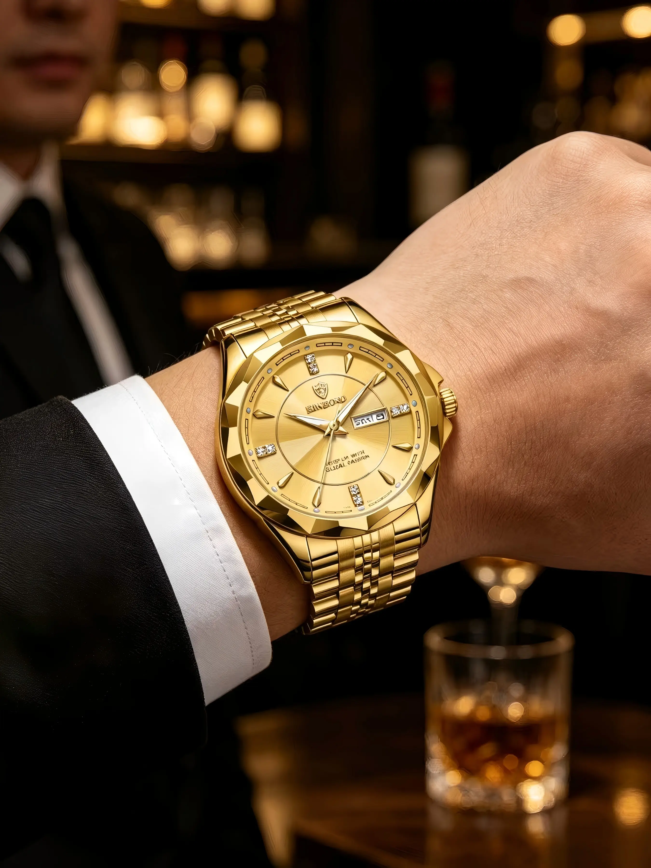 Luxury Men's Analog Quartz Watch, Fashion Luminous Hands, Round Dial, Date Calendar, 30m Waterproof, Stainless Steel Band, Business Gift