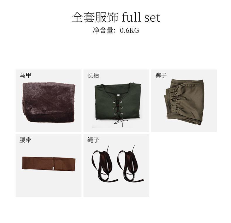 Movie Dragon Hiccup Cosplay Costume wig Green T Shirt Pant Brown Vest Set Halloween adult cartoon dragon Training