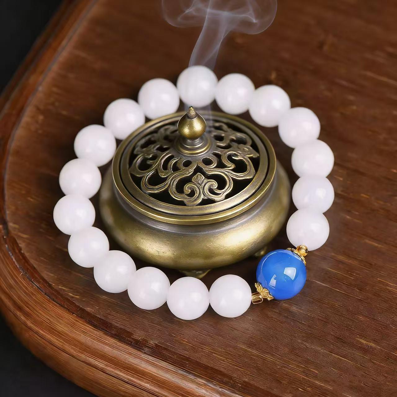 1-Prosperity Bracelet Charm Bracelet Easter Gift Basket Stackable Bracelets Fillers Boost Career Attract Wealth with  Design and White Beads for Good Luck Enhance Luck and Career Friendship Bracelet