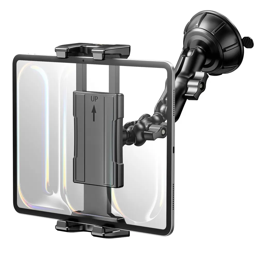 PLDHPRO Pldhpro 360° Adjustable Tablet Stand, Car Dashboard Mount, Strong Suction Cup, Compatible with iPad, Smartphone, Multi-Angle Viewing