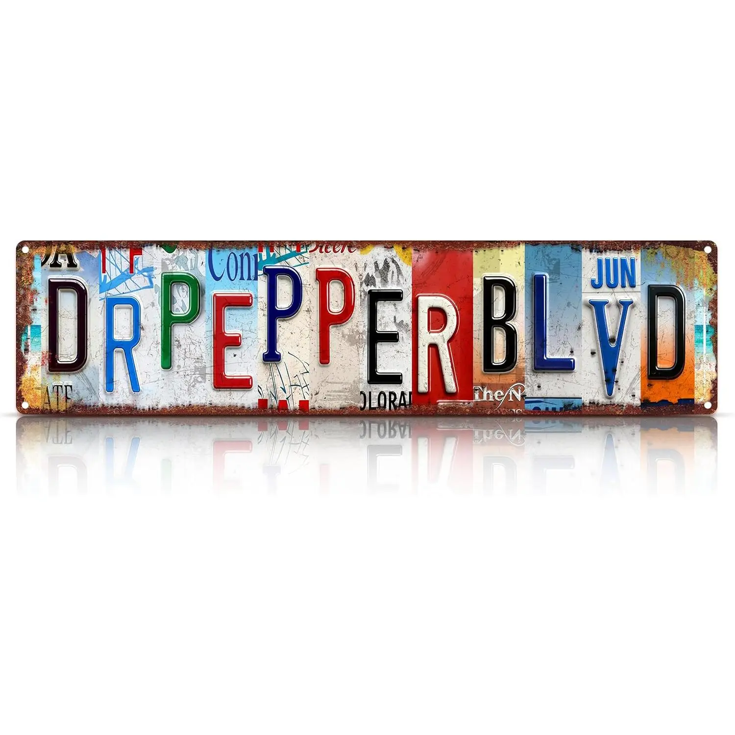 Vintage Wall Decor Dr.Pepper Blvd Street Sign Metal Tin Signs for Bar Home Man Cave Cafe 16 x 4 Inches