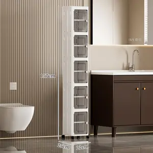 5 Tier Plastic Storage Bins with Lids, Stackable Storage Containers with Wheels, Folding Boxes, Collapsible Bins for Living Room,Office,Dorm