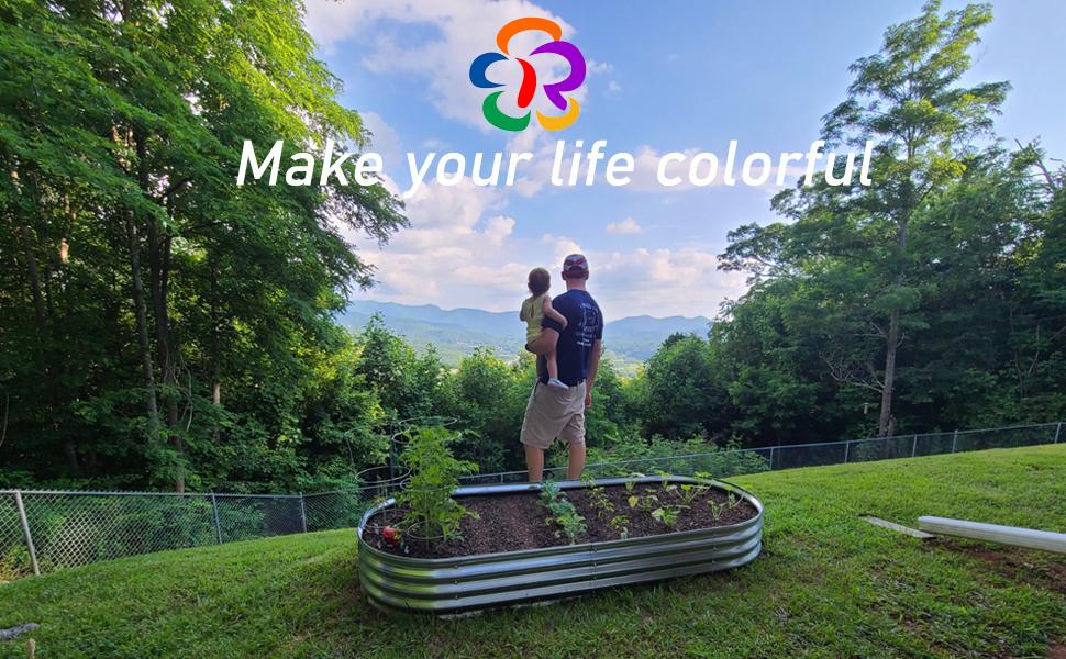 Outdoor Galvanized Raised Garden Bed, 4ft Oval Silver Planter for Veggies, Flowers & Herbs - Rot Resistant