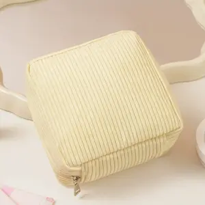 Pure Color Sanitary Pad Storage Bag, Portable Menstrual Pad Organizer, Small Zipper Space-Saving Bag, Zipper Pouch, Outdoor Travel and Home Storage Essentials