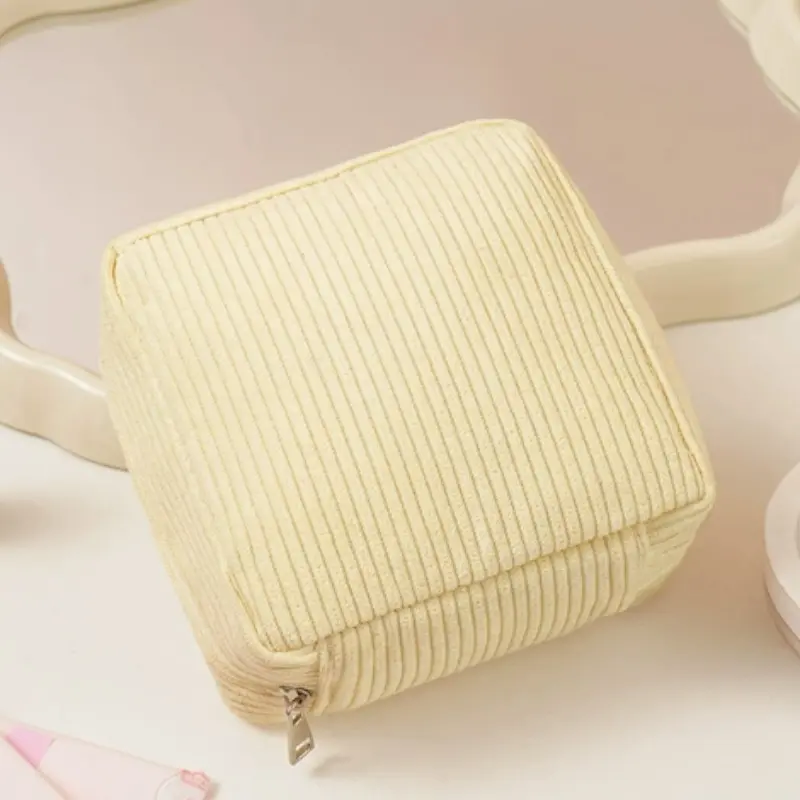 Pure Color Sanitary Pad Storage Bag, Portable Menstrual Pad Organizer, Small Zipper Space-Saving Bag, Zipper Pouch, Outdoor Travel and Home Storage Essentials