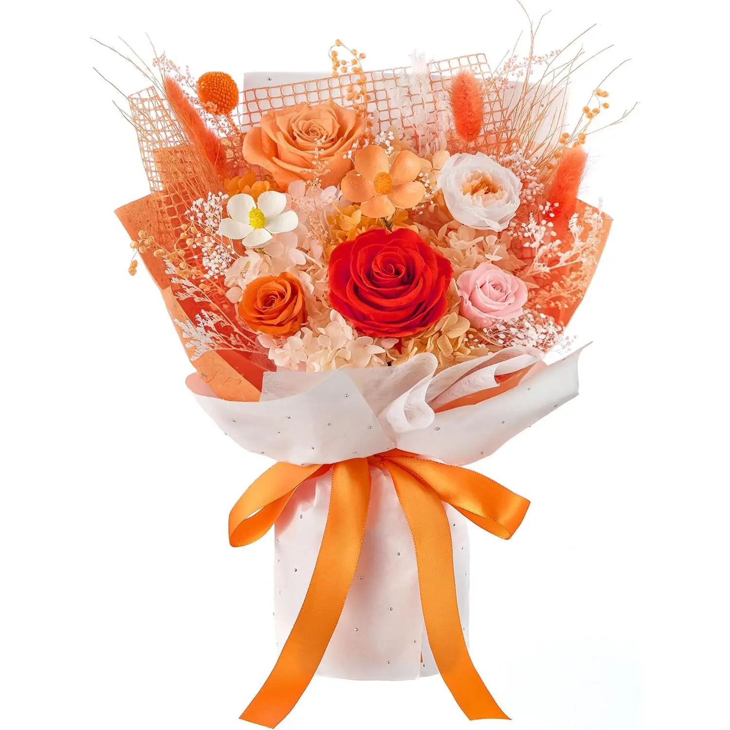 Preserved  Bouquet Forever Flower Flower for Delivery , Orange