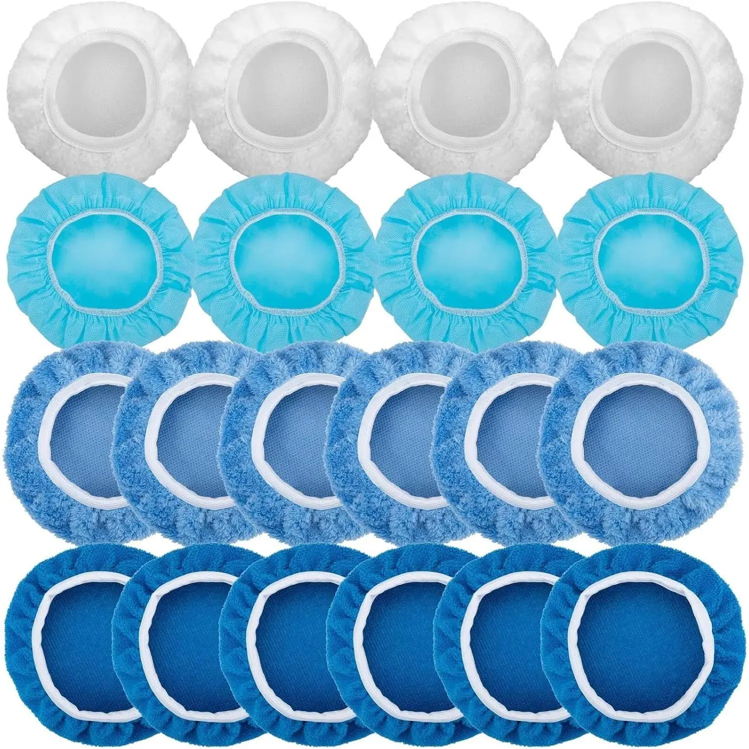 20 count  Orbital Buffer Polisher Pad Bonnet Set, 5-6 Inch Polishing Buffing Pads Bonnet Buffing Pad Cover, Microfiber Buffer Pads, Polisher Pads,  Accessories for Polishing, Waxing and Cleaning