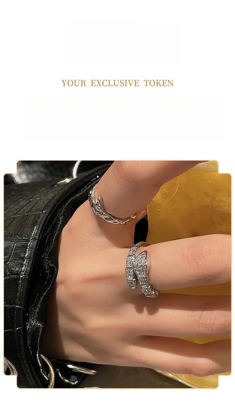 French Light Luxury Snake Ring – INS Trendy Unique Design, Popular Minimalist Couple Open Adjustable Fashion Band