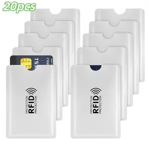 20-Pack Premium Thin RFID Shielded Blocking Card Sleeves, Credit Card Sleeves, Fashionable Rfid Wallet Clips, Unisex Lightweight Anti-Theft ID Protection, Ideal for Wallet Organization