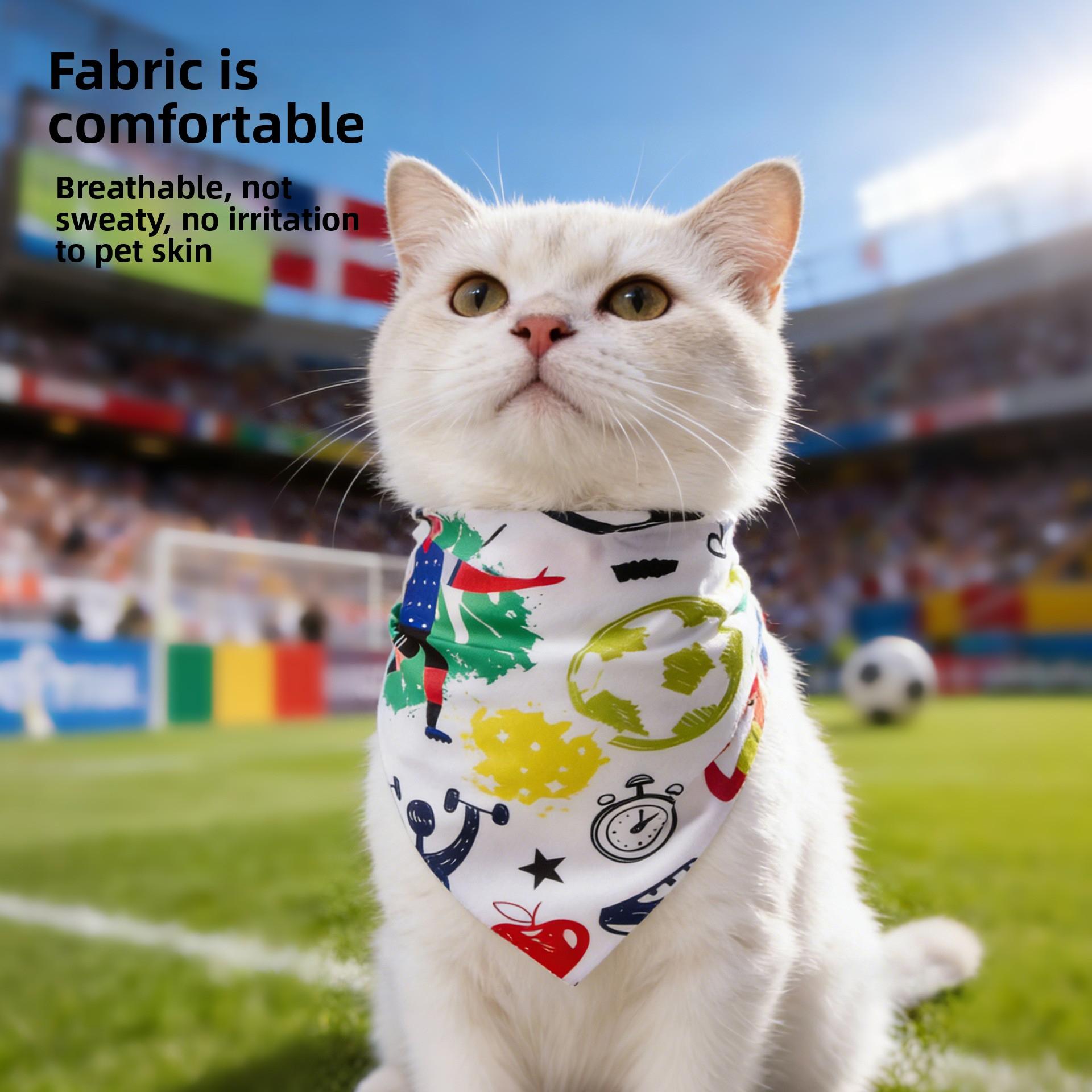 Popular pet products: World Cup themed football pet bandana, pet drool towel, pet accessories Gold Plated Custom Dog Collar metal chain necklace hair decoration hanger creative pet cat portable pu leather tag storage halloween secure buckle clothes shoes