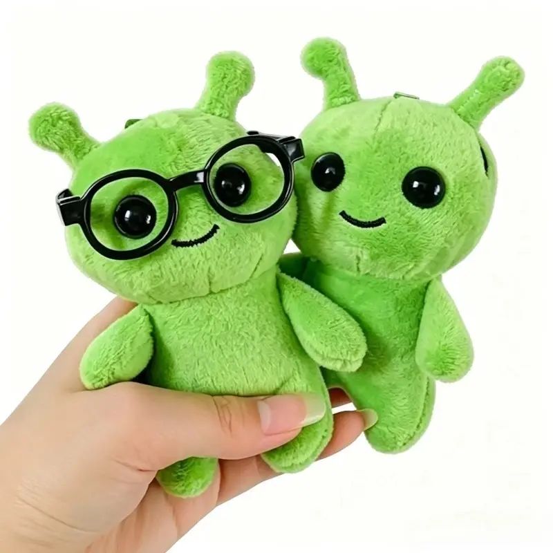 New Funny Alien Plush Doll Pendant Creative Green Kawaii Plushie Doll UFO Backpack Charm Cute & Stylish Stuffed Toy for Women