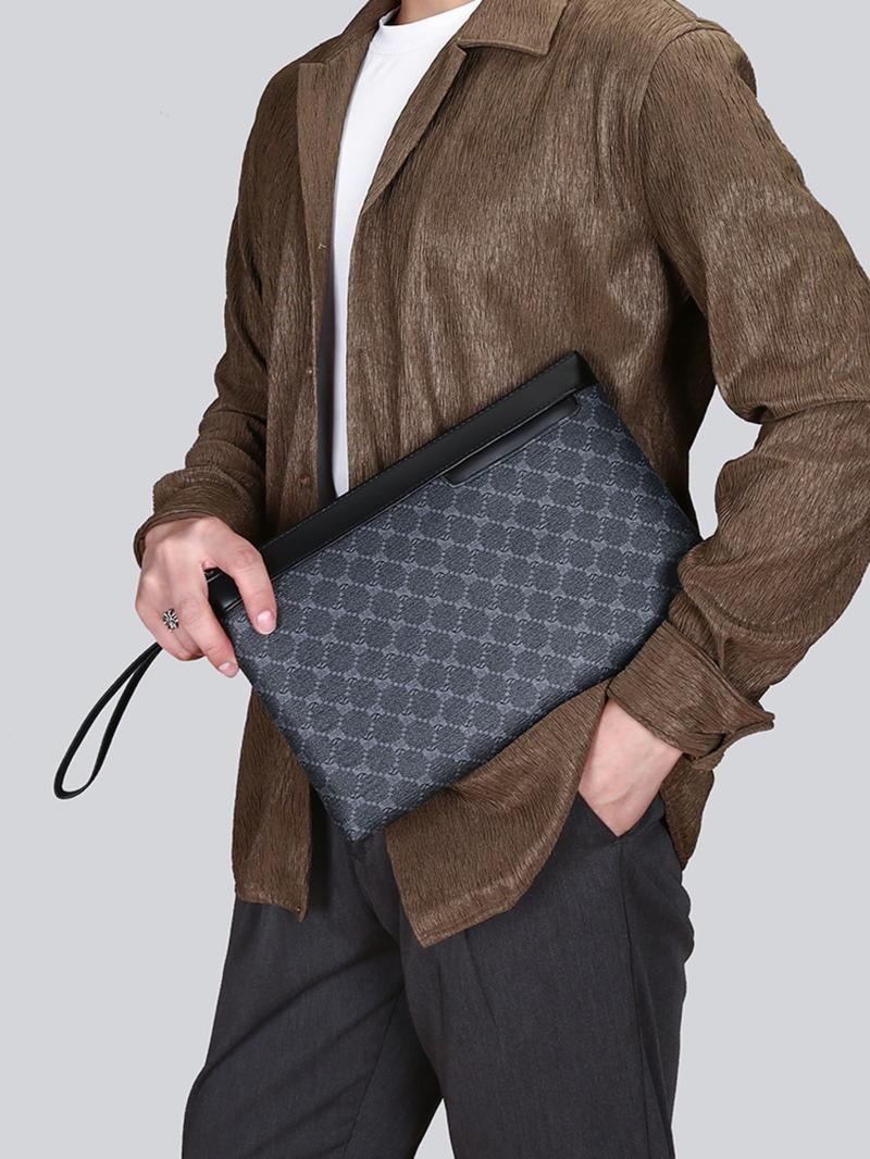 Men's Business All Over Print Zipper Clutch, Fashionable Pu Leather Envelope Clutch for Work & Daily Used, Casual Trendy Versatile High-quality Daily Commuting Bag, Girl Fashionable Shopping Bag Men's Business All Over Print Zipper Clutch, Fashionable Pu Leather Envelope Clutch for Work & Daily Used, Casual Trendy Versatile High-quality Daily Commuting Bag, Girl Fashionable Shopping Bag