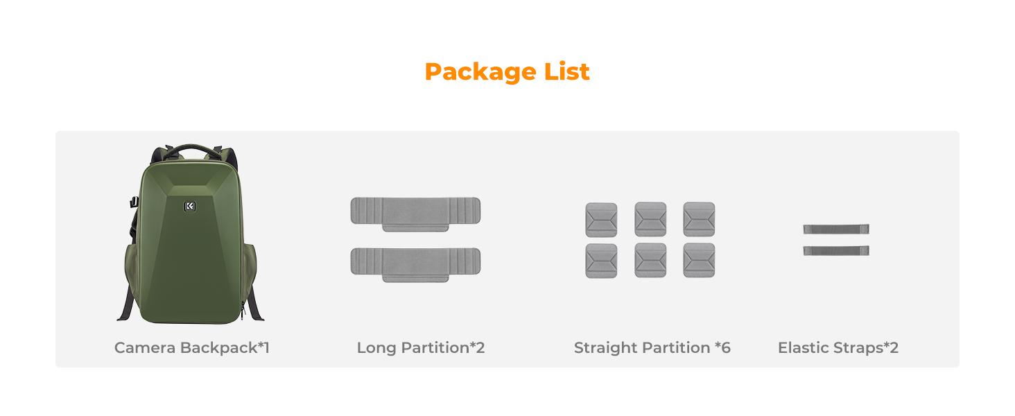 K&F CONCEPT Camera Backpack,Hardshell Photography DSLR Camera Bag with 15-15.6 Inch Laptop Compartment Hard Shell Camera Case Compatible with Canon/Nikon/Sony/DJI Mavic Drone