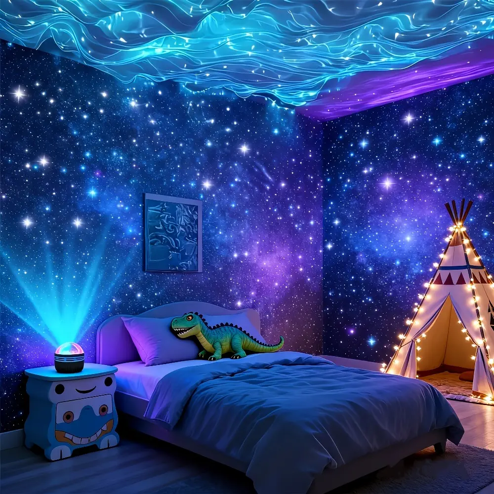 Aurora starry sky projection light night light, USB remote control starry sky ambient light, 11 lighting effects, romantic bedroom party decoration, ideal Easter birthday gift for women and men
