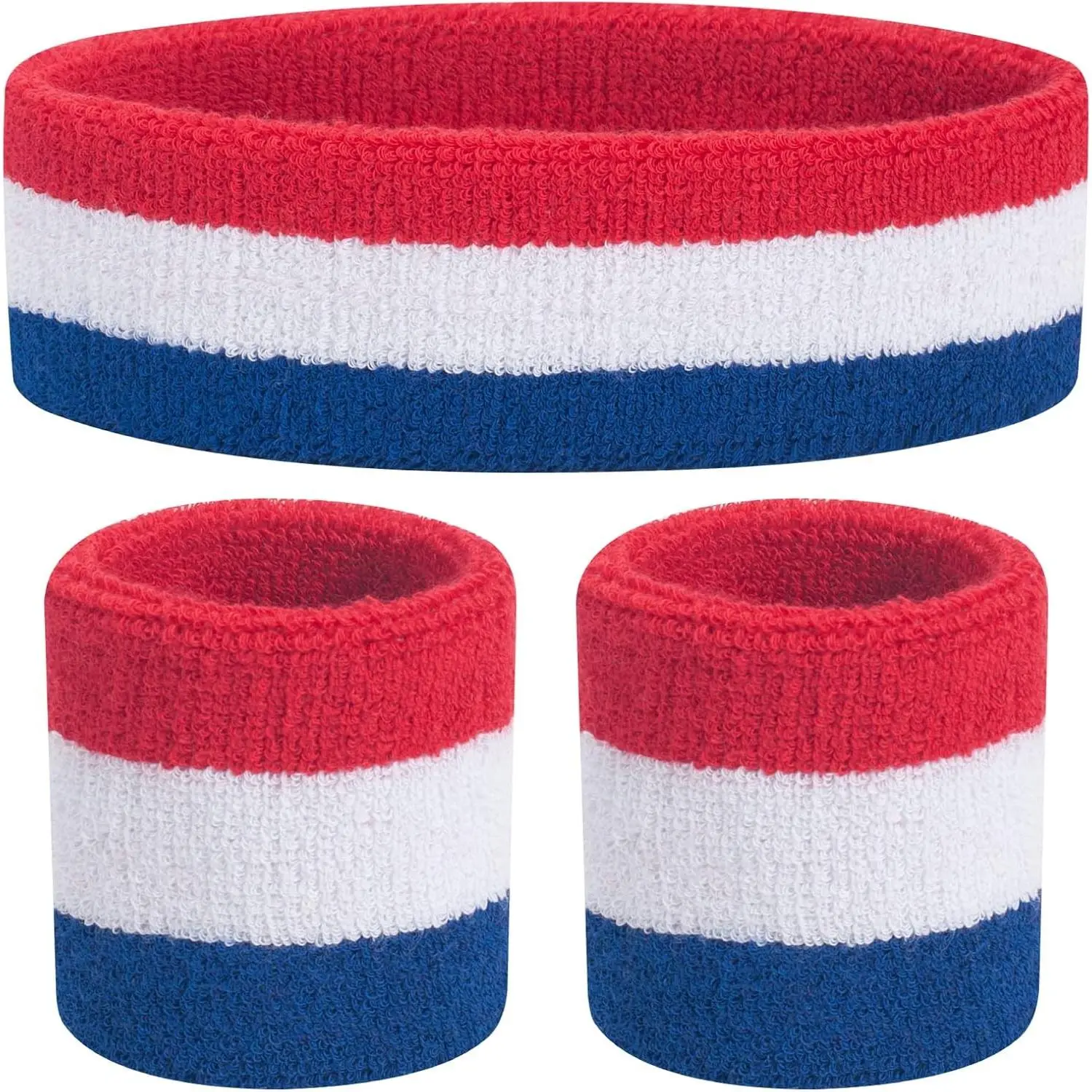 Kids Sweatbands Toddler Headband Wristband Set - Athletic Cotton Baby Sweat Band for Kids Youth Baby (1 Headband + 2 Wristbands)