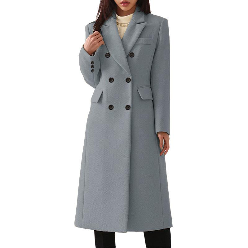 Autumn and Winter Long plus Size Woolen Women's Coat Woolen Coat Seven Size 8 Hair