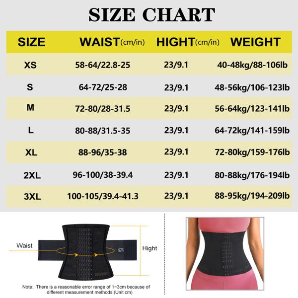 Waist Trainer Corset for Women Tummy Control Sport Workout Body Shaper Black,Back Brace