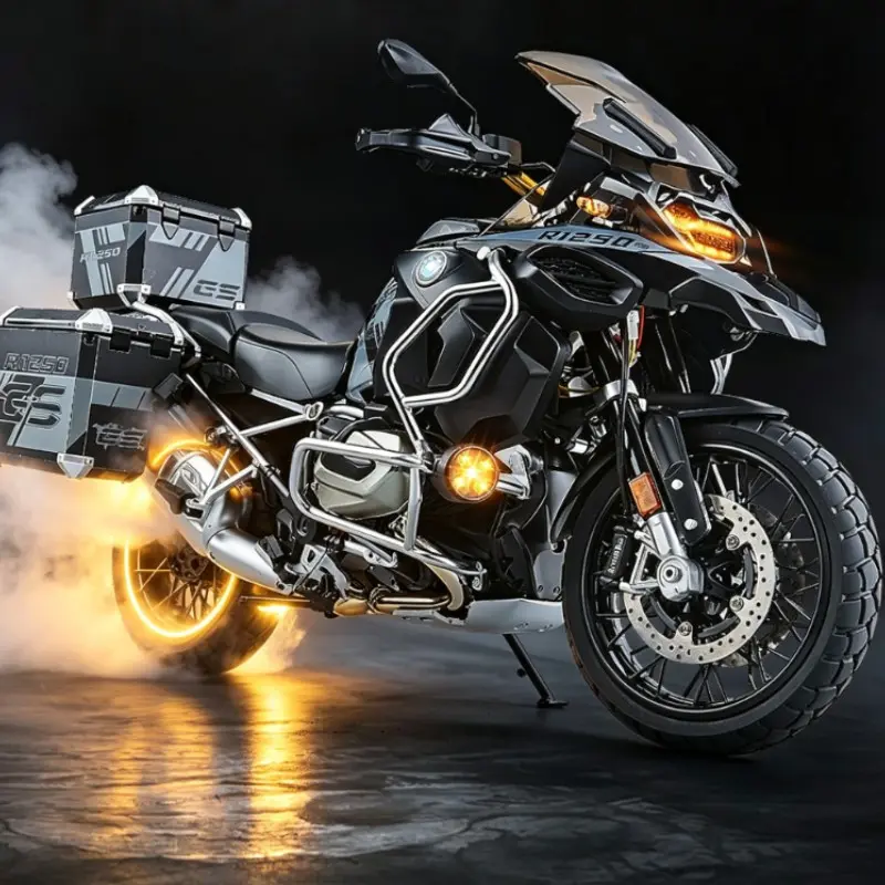 1/7 Scale Metal Diecast Racing Motorcycle, Precision Crafted with Sound & Light, Convertible Fairing, Removable Guards, Motorsport Gift