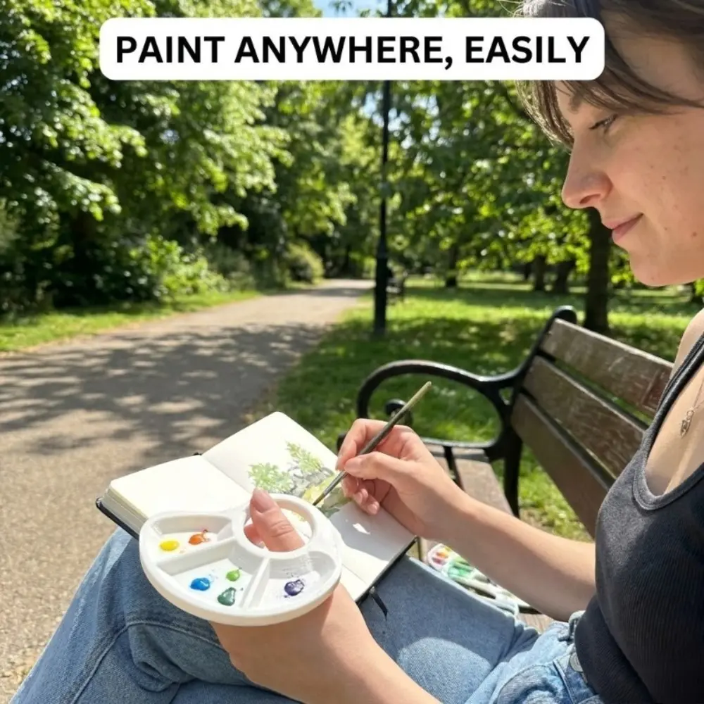 Compact Thumb Paint Palette, Single 1-Color 3D Printed Portable Plastic Palette, Small Pocket Pallet for Oil, Watercolor & Acrylic Paint, Ideal for Artists, Travel, School Lessons & DIY Home Crafts