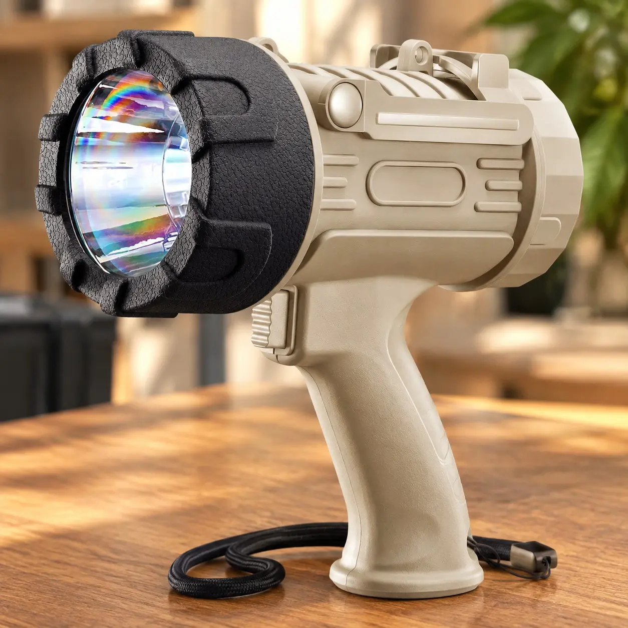Rechargeable Spotlight Flashlight with 2000000 High Lumen LED, IP67 Waterproof Long Running Spot Light Searchlight, Impact Resistant Handheld Spotlight with Foldable Stand and Red LensGift