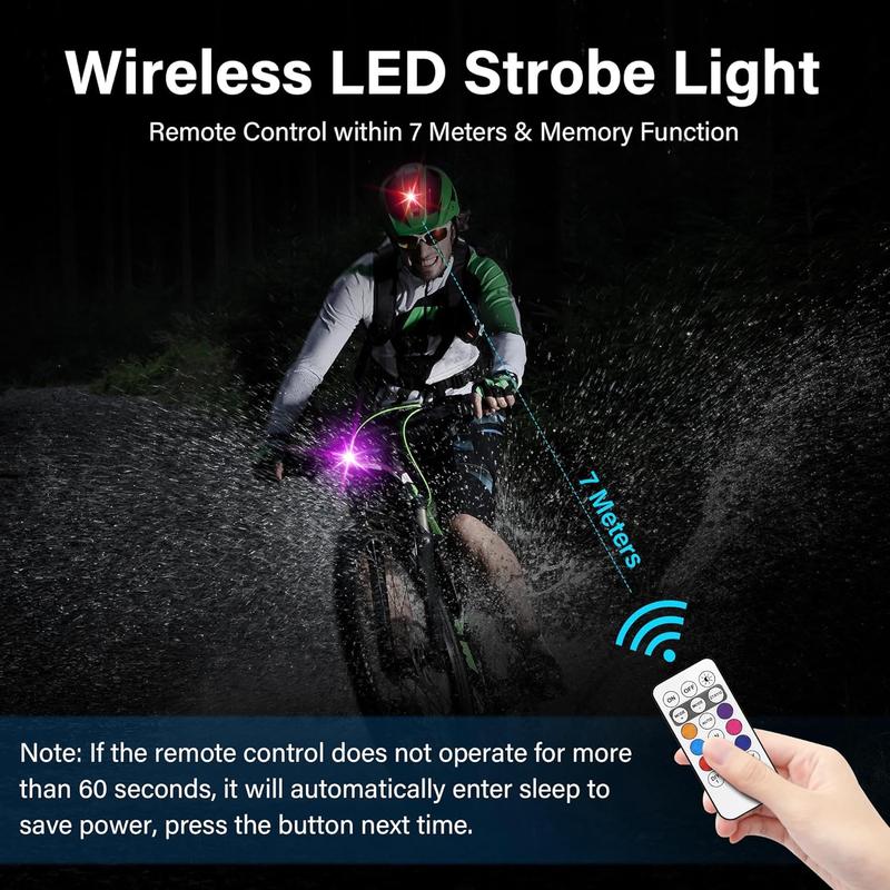 12/18/24Pack Wireless LED Strobe Lights with Remote Control, 8-Color and 10-Model USB Charging Waterproof Anti-Collision LED Emergency Warning Lights Wireless Rock Lights for Cars Drone Aircraft Motorcycle Bike