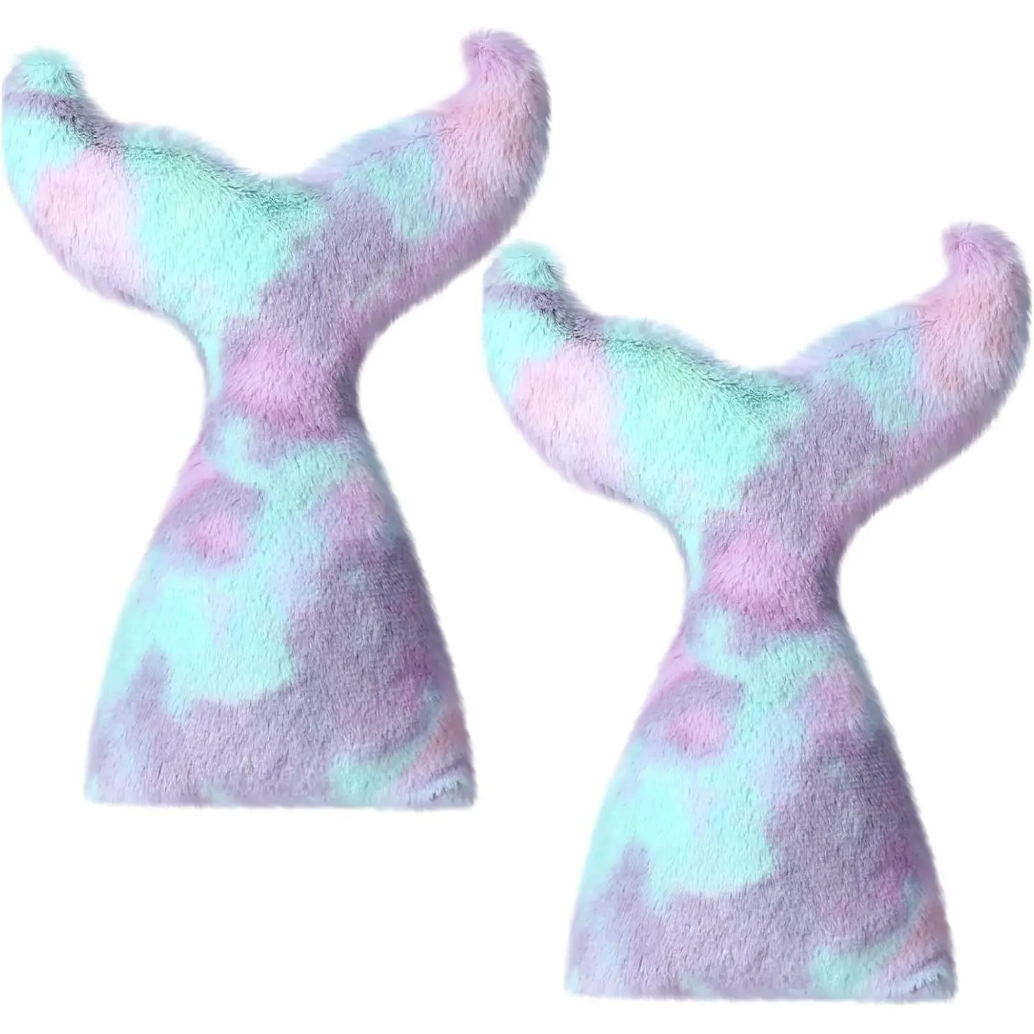 Bencailor 2 Pcs Mermaid Tail Throw Pillow Soft Mermaid Throw Pillow Cute Decorative Plush Mermaid Pillow Couch Sofa Cushion Birthday Gift for Women Lover Home Room Decor (Purple Pink, Medium)