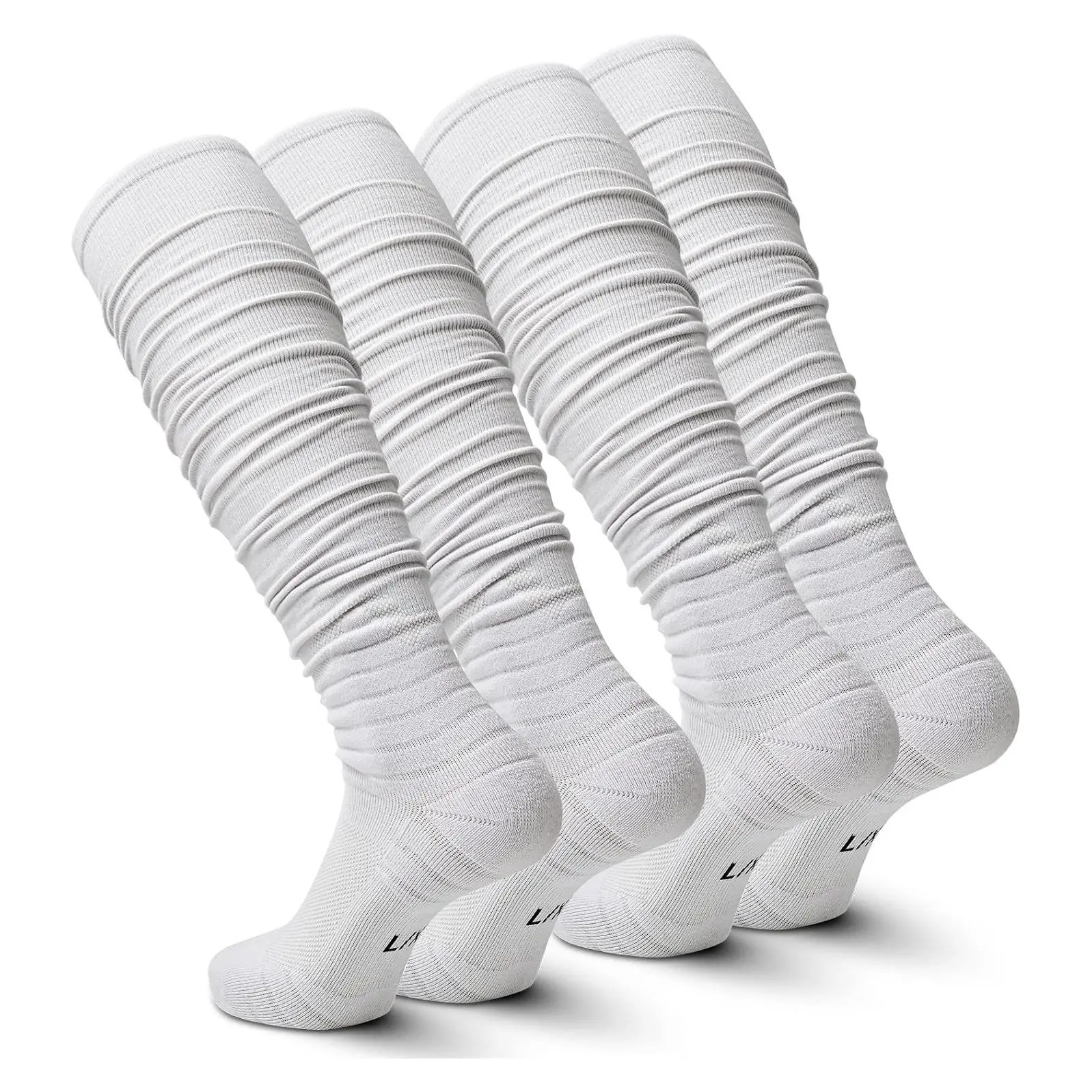 Scrunch Football Socks Ultra Long Knee High Padded Ankle Support Combed Cotton Youth Adult 1 Pack/2 PacksGift