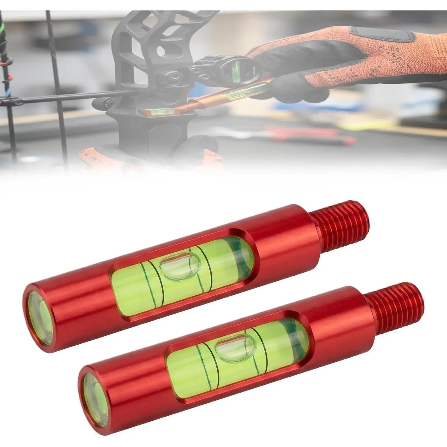 Berger Hole Bow Level 2-Pack – Aluminum Bow Leveling Kit & Archery Tools Bow Accessories for Compound Bow Sight Rest & D-Loop Tuning, Lightweight Screw-in Design