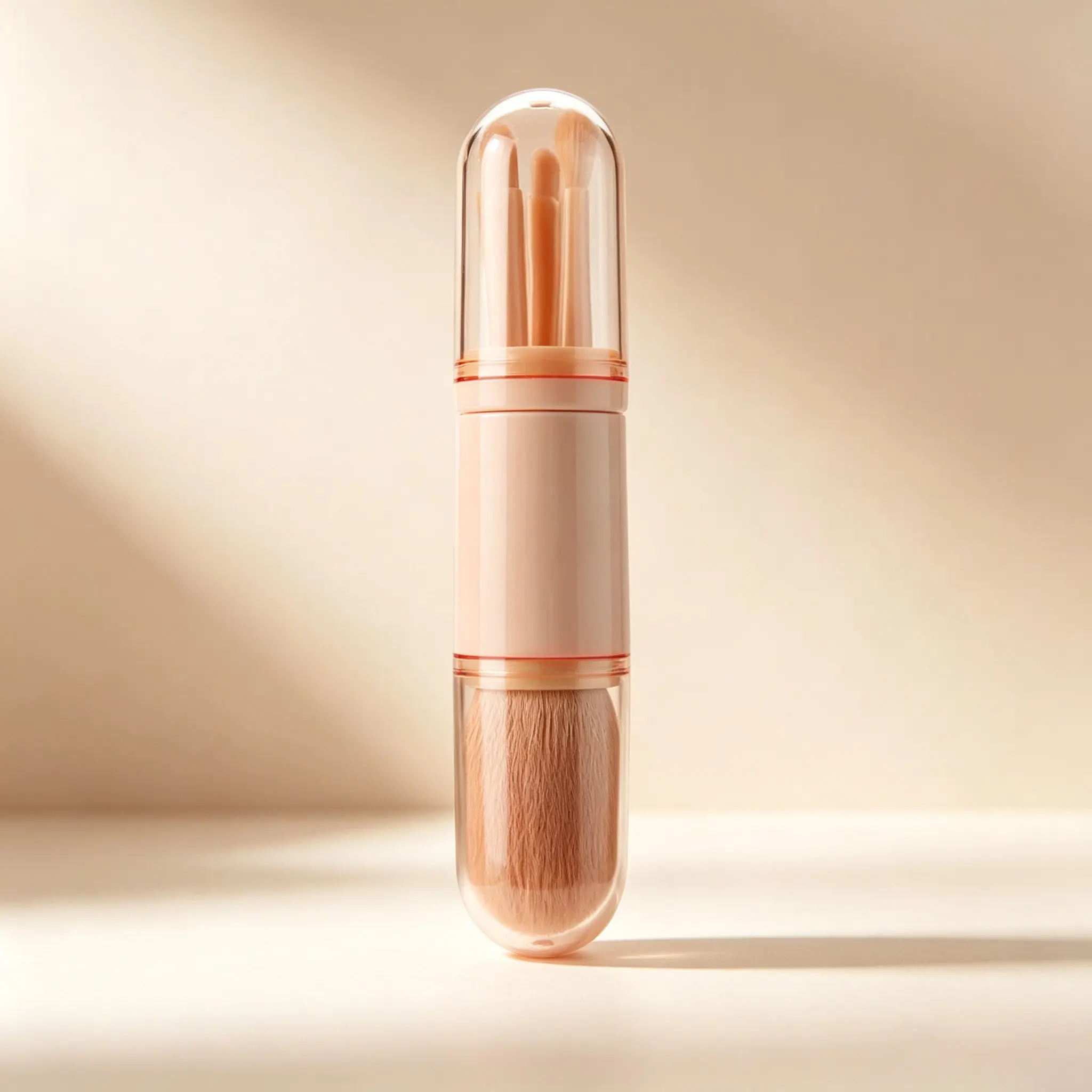 Mini Portable Makeup Brush, Cosmetic Brushes, Multi-functional Retractable Capsule Brush for Travel, Suitable for Loose Powder, Eyeshadow, Blush and Contour