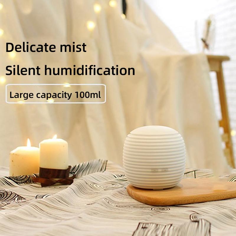 Mini humidifier, lantern aromatherapy diffuser humidifier, compact and portable, 7-color LED night light, quiet fog for office, yoga, car, bedroom and home decoration